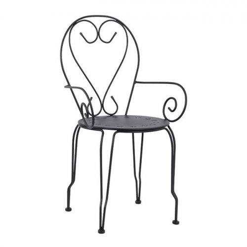 ARMCHAIR CHAIR METALLIC AMORE BLACK 49x48x90 cm