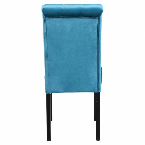 STUHL "ROXIE" AUS TÜRKIS BLAUEM SAMT MIT HOLZFÜßEN 46,5x61,5x100 cm