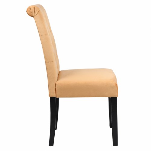 VELVET ROXIE K/D CHAIR GOLD YELLOW WITH WOODEN LEGS 46,5x61,5x100 cm