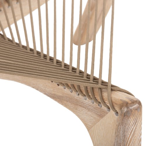 LOUNGE CHAIR HARP ASH WOOD FRAME AND SYNTHETIC ROPE IN NATURAL COLOR 85x101,5x128,5Hcm