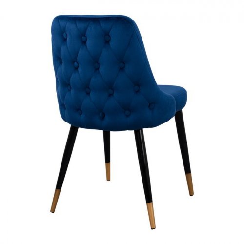 Stuhl Serenity mit Samtstoff in Blau