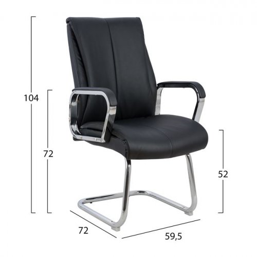 Bürostuhl aus hochwertigem PU in schwarz