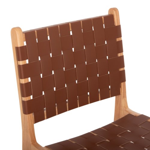 STUHL AUS TOON HOLZ MIT PU-LEDER IN BRAUN 49x59x86 cm