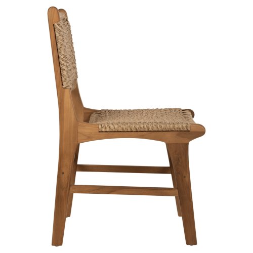 DINING CHAIR NESHA TEAK WOOD AND NATURAL RATTAN ROPE 46x57x86Hcm