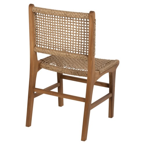 DINING CHAIR NESHA TEAK WOOD AND NATURAL RATTAN ROPE 46x57x86Hcm