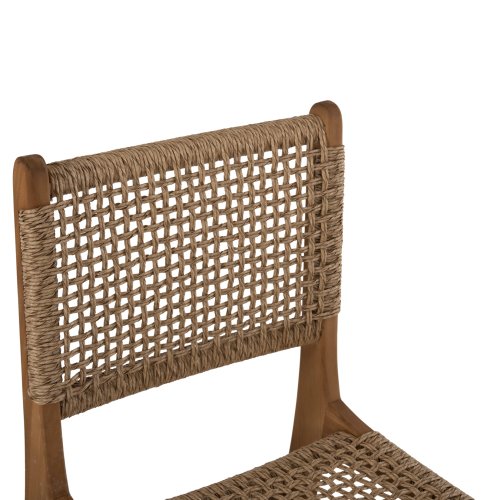 DINING CHAIR NESHA TEAK WOOD AND NATURAL RATTAN ROPE 46x57x86Hcm