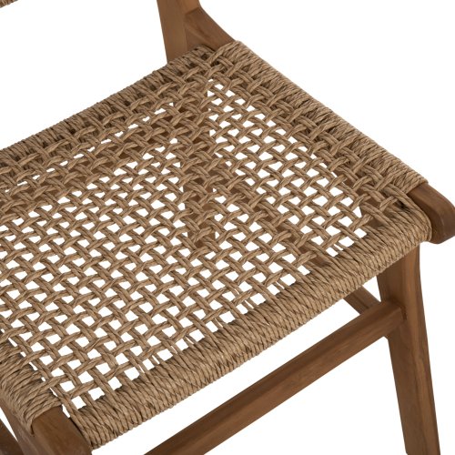 DINING CHAIR NESHA TEAK WOOD AND NATURAL RATTAN ROPE 46x57x86Hcm