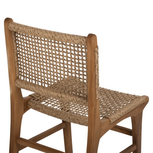 DINING CHAIR NESHA TEAK WOOD AND NATURAL RATTAN ROPE 46x57x86Hcm