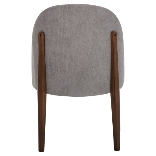 DINING CHAIR RUBBERWOOD IN WALNUT-GREY FABRIC 57x55x86Hcm