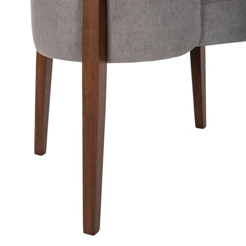 DINING CHAIR RUBBERWOOD IN WALNUT-GREY FABRIC 57x55x86Hcm