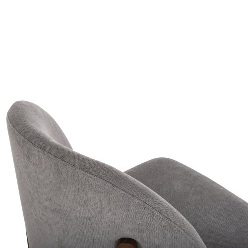 DINING CHAIR RUBBERWOOD IN WALNUT-GREY FABRIC 57x55x86Hcm