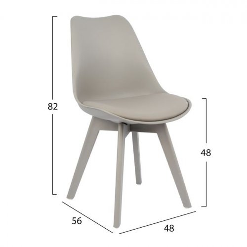 Chair Vegas with plastic legs and grey color