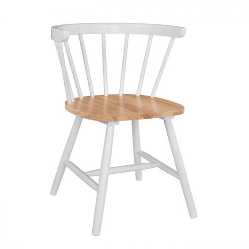 Chair wooden Elisa natural seat white frame