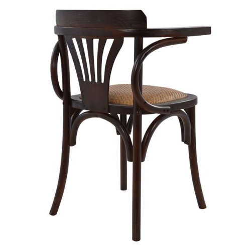 Wooden chair antique with straw seat in brown color