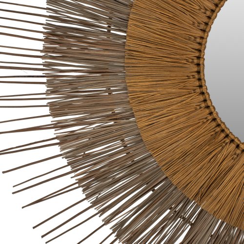 SPIEGEL MIT RAHMEN MENDONG GRASS Φ105cm IN DER FARBE NATÜRLICHES GOLD