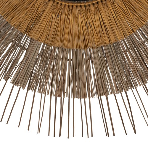 SPIEGEL MIT RAHMEN MENDONG GRASS Φ105cm IN DER FARBE NATÜRLICHES GOLD