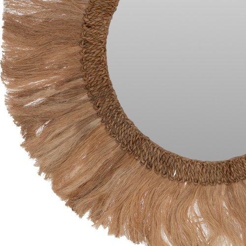 SPIEGEL RUND MIT ABACA-RAHMEN NATURFARBE 90x4,5x90Hcm