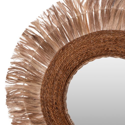 SPIEGEL RUND MIT ABACA-FASERNRAHMEN NATURFARBE 110x5x110Hcm