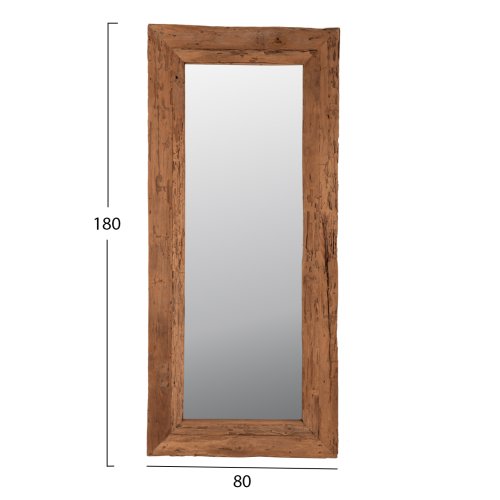WANDSPIEGEL MIT RAHMEN AUS RECYCELTEM TEAKHOLZ 80x4x180cm