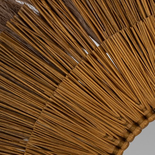 WANDSPIEGEL RUND MENDONG-GRAS UND ABACA-FASERN IN NATUR & GOLD 80x4x80Hcm