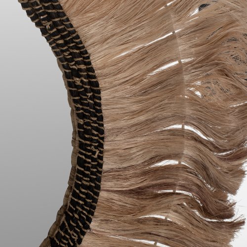 SPIEGEL RUND MIT ABACA-FASERNRAHMEN NATURSCHWARZ FARBE Φ100cm