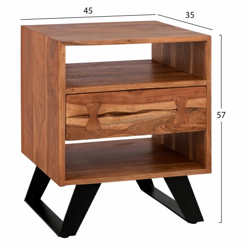 ΚΟΜΟΔΙΝΟ FANSI ΑΠΟ ΜΑΣΙΦ ΞΥΛΟ ΑΚΑΚΙΑΣ 45x35x57Y εκ.