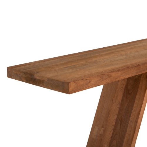 ΚΟΝΣΟΛΑ ΑΠΟ ΞΥΛΟ ΤΕΑΚ ΦΥΣΙΚΟ ΧΡΩΜΑ 220x50x90Υεκ.