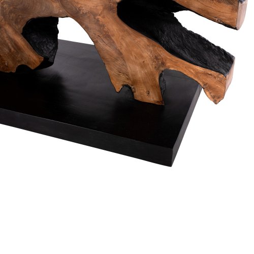 KONSOLE MASSIVES TEAK NATURSCHWARZ 150X40X80H