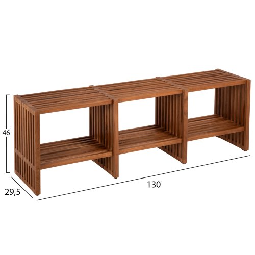 KONSOLE MASSIVES TEAKHOLZ IN NATÜRLICHER FARBE 130x29,5x46H cm