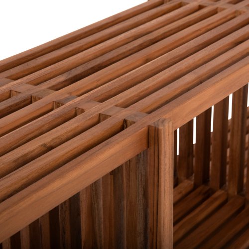 KONSOLE MASSIVES TEAKHOLZ IN NATÜRLICHER FARBE 130x29,5x46H cm