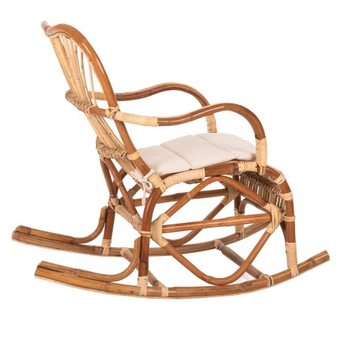 ROCKING RATTAN ARMCHAIR SANTA FE WITH SEAT CUSHION 60x103x90cm