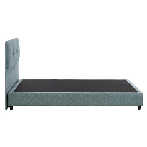 DOLORES BED IN LIGHT GREEN FABRIC FOR MATTRESS 90x200 cm.