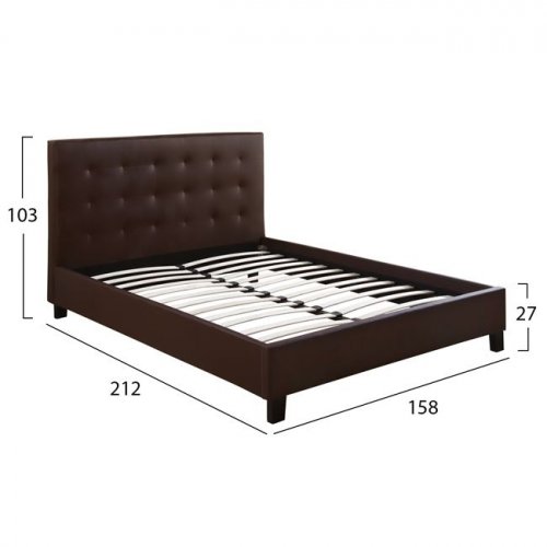 Doppelbett mit Kaffeeleder (150x200)