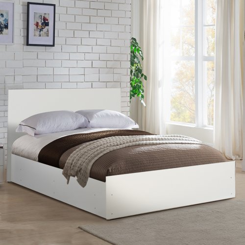 MELAMIN DOPPELBETT FÜR MATRATZEN GRÖßE 160X202 cm IN WEIß