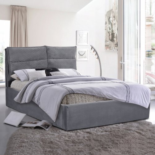 ROYALTY BETT AUS GRAU SAMT 160Χ200 cm