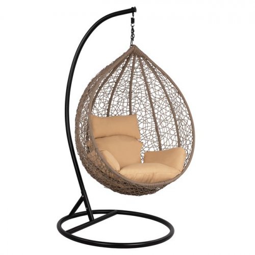 HANGING ARMCHAIR DEVA NEST IN GRAY WITH CUSHION