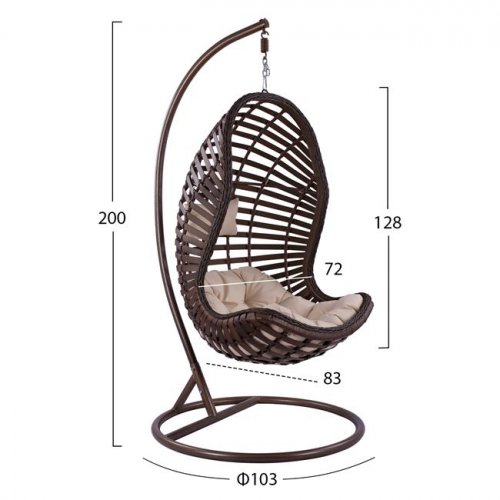 ΚΡΕΜΑΣΤΗ ΠΟΛΥΘΡΟΝΑ ΦΩΛΙΑ ΜΕ RATTAN ΚΑΦΕ Φ103 x 200 εκ.