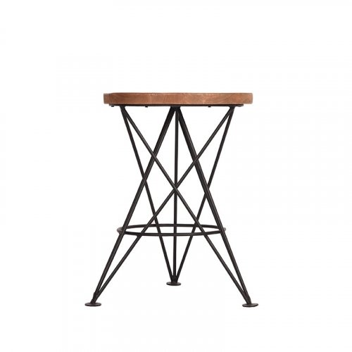 Hocker Holzsitz Industrial Antique Paris Grau-Woodwell