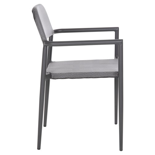 ALUMINIUMSESSEL GRAU GESTELL & GRAU TEXTILENE 53x51x80cm