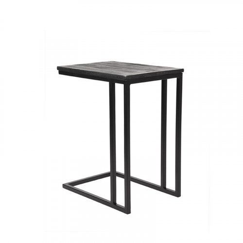 Laptoptisch Move 35x50x61 cm Schwarzes Mangoholz | Schwarzes Metall