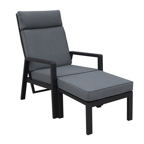 "May" sun lounger / chair with aluminum footrest in anthracite