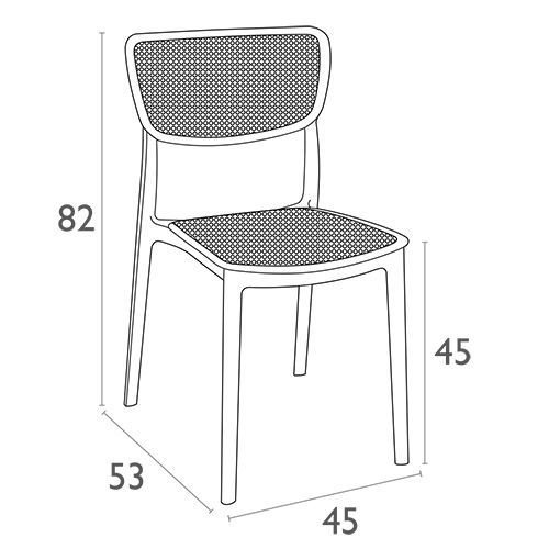 Outdoor Stuhl "Lucy" aus Polypropylen in olivgrün 53x82x45x45 cm