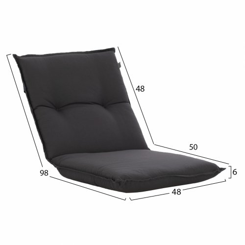 Armchair cushion in anthracite 48x98x7cm