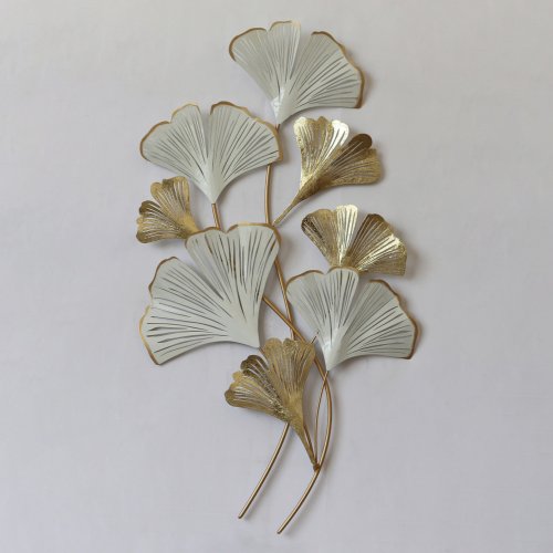 METALLISCHE WANDDEKORATION WEISSGOLD 90x5,5x48 cm