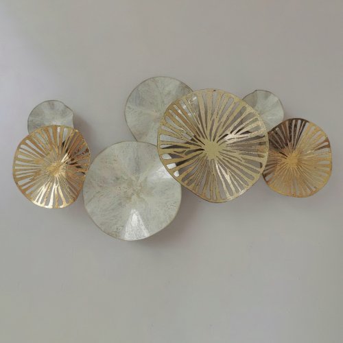 METALL WAND DEKORATION GOLD WEISS 74,5x10x38 cm