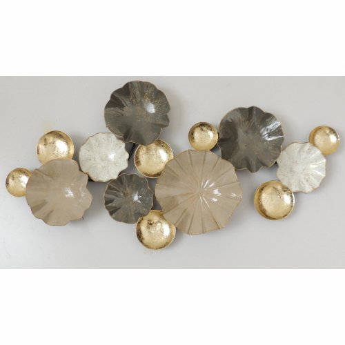 METALLWANDDEKORATION BEIGE GOLD BLEISTIFT 91,5x7x46 cm