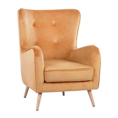 Ohrensessel MARTA aus Samt in Farbe Gold