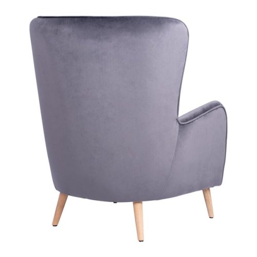 Ohrensessel MARTA aus Samt in Farbe Grau