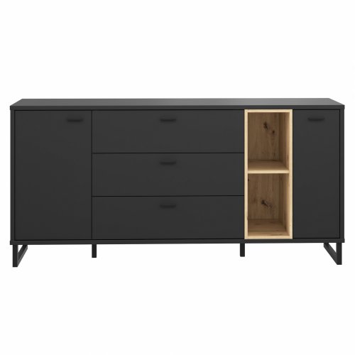 MELAMINE BUFFET LUCA HM8829 BLACK NATURAL 174,2x41,5x84cm
