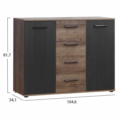 ΜΠΟΥΦΕΣ ΜΕΛΑΜΙΝΗΣ ANSEL WW8863 ΚΑΡΥΔΙ ΓΚΡΙ 104,6x34,1x81,7 εκ.